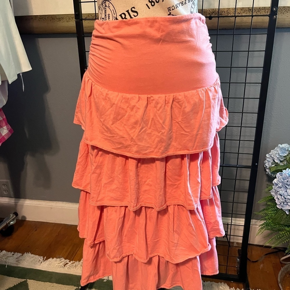 Coral Ruffle Skirt
